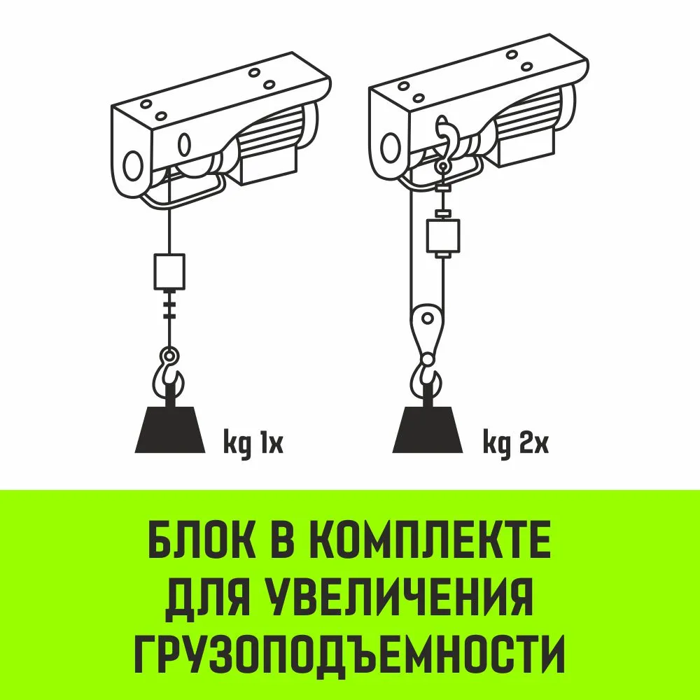 Электрическая мини таль стационарная HITCH РА500 250/500кг 12/6м 220В SZ086105