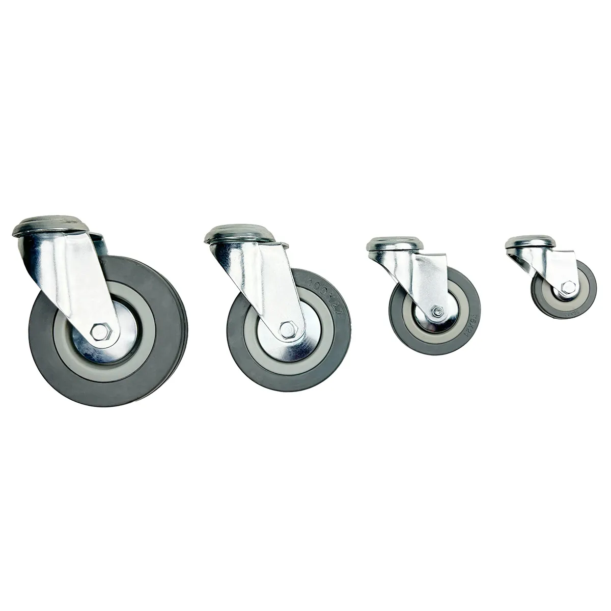 Поворотная опора колесная под болт HITCH 50*18 резина серая SChg25 SZ084850