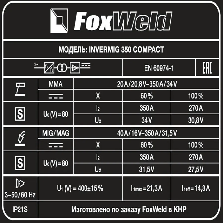 Полуавтомат сварочный 350 Compact  "INVERMIG"