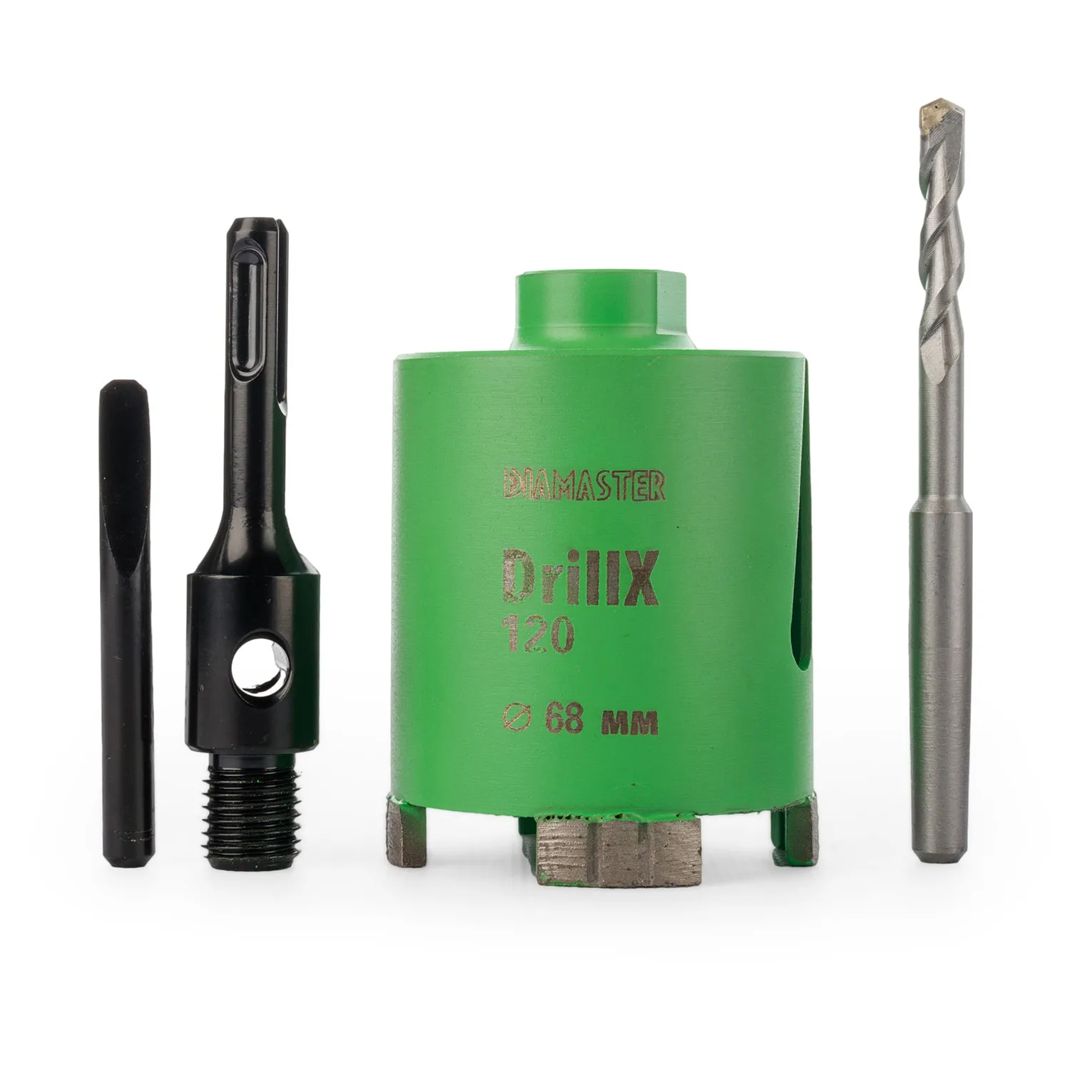 Алмазная коронка DIAMASTER DrillX-120 по ж/бетону и кирпичу 68 мм (М16/SDS+) dry Laser сверление