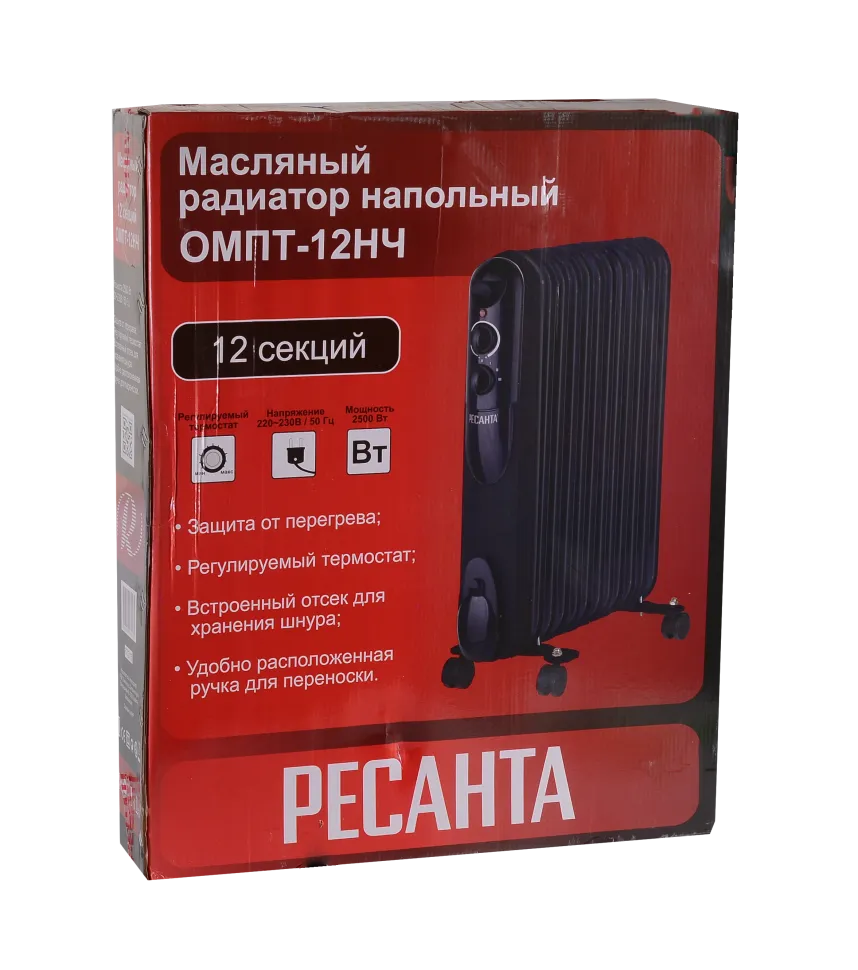 Масляный радитор Ресанта ОМПТ-12НЧ