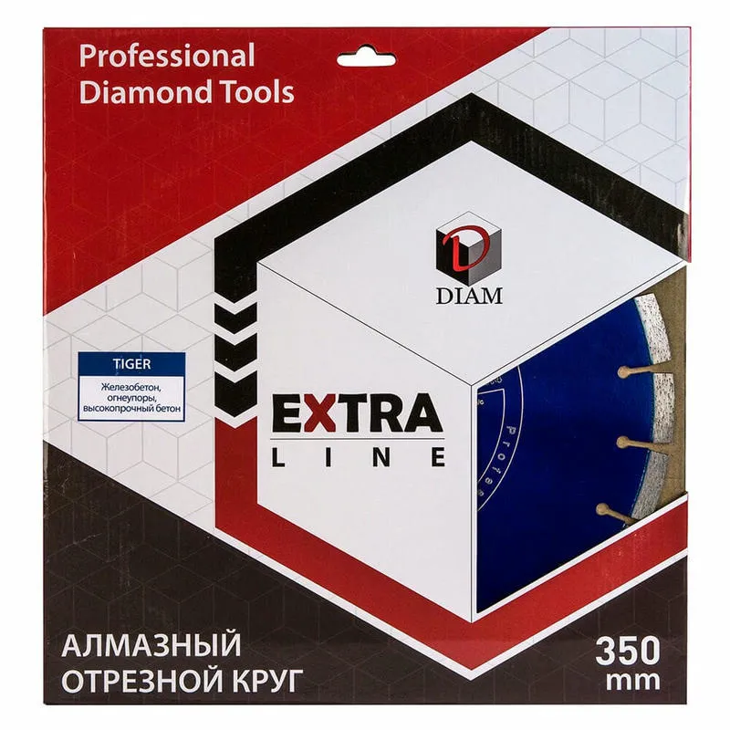 Диск алмазный 350x3.0x12x25.4 по железобетону Extra Line DIAM Tiger