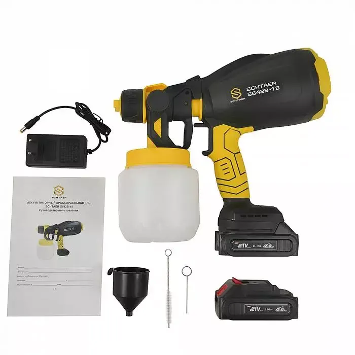 Schtaer S642B-18 аккумуляторный окрасочный пистолет DC21V 120W сопло 1.8 для покраски