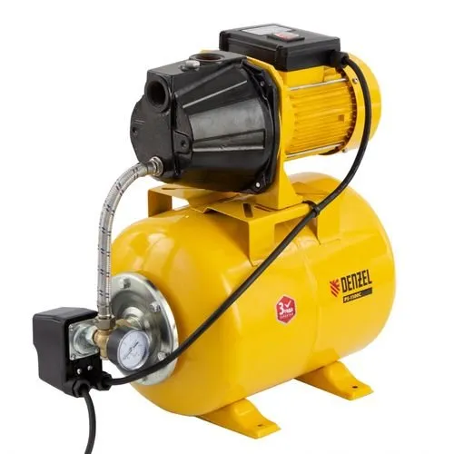 Станция насосная PS1100С, 1100 Вт, 4500 л/ч, ресивер 24 л, подъем 46 м, чугун Denzel